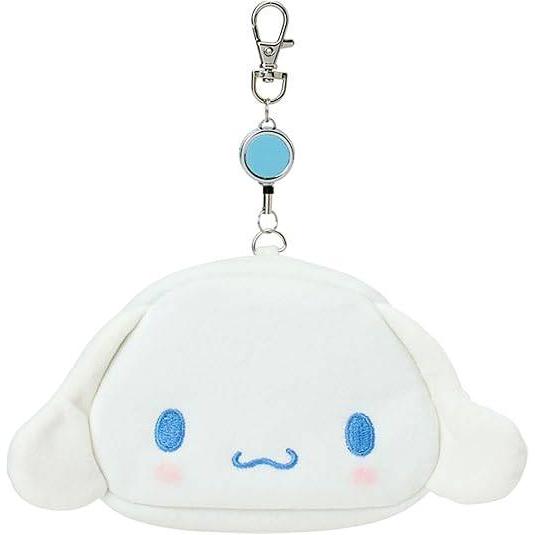 シナモロール シナモン フェイス形パスケース&ポーチ 定期入れ リール付き