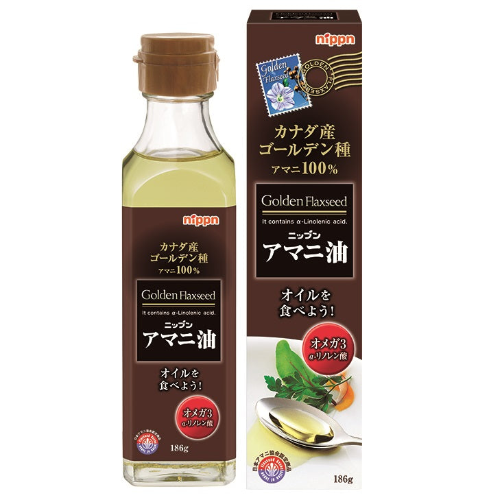 ニップン アマニ油 186g　カナダ産ゴールデン種使用