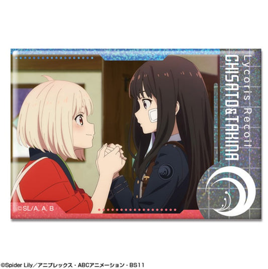 リコリス・リコイル ホログラム缶バッジ デザイン19(錦木千束＆井ノ上たきな/A)