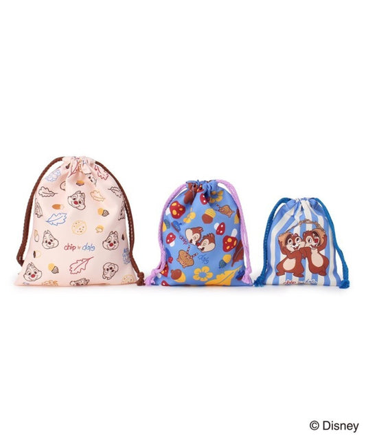 ディズニー 『チップ＆デール』 巾着 3サイズセット
