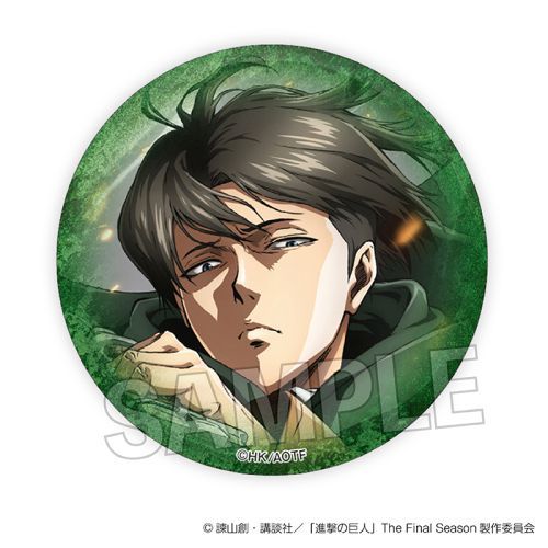 進撃の巨人 ギラギラ缶バッジ J　リヴァイ兵長